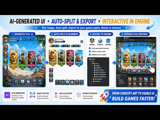 Turn AI-Generated Game Art into an Interactive UI | VberAI Workflow