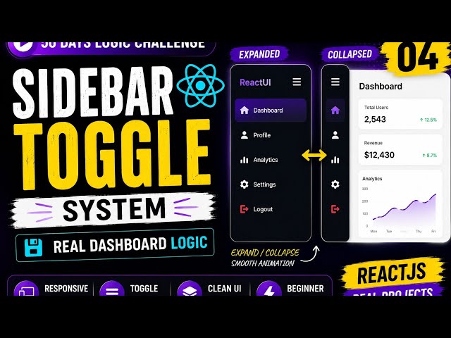 Build Sidebar Navbar Using Reactjs Day-4 / Reactjs