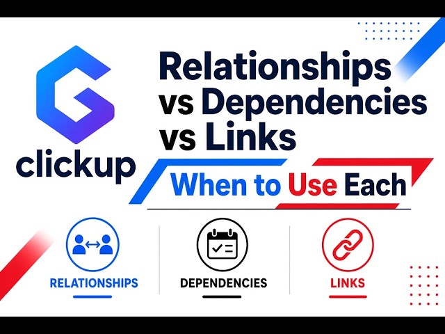 ClickUp Relationships vs Dependencies vs Links: When to Use Each