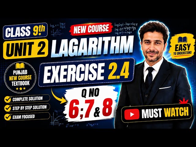 Class 9 Math New Book | Chapter  2 | Exercise 2.4 Questions 6,7&8 | Step-by-Step Solution