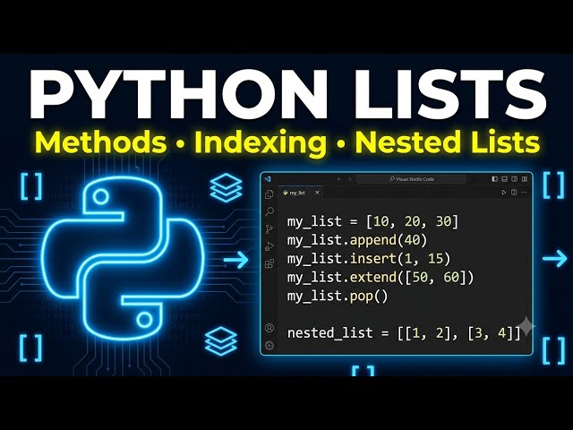 Python Lists Explained | List Methods, Indexing, Nested Lists & Loops