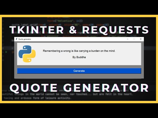 Famous Quote Generator in Python Tutorial (Tkinter, Api Requests, and Threading)