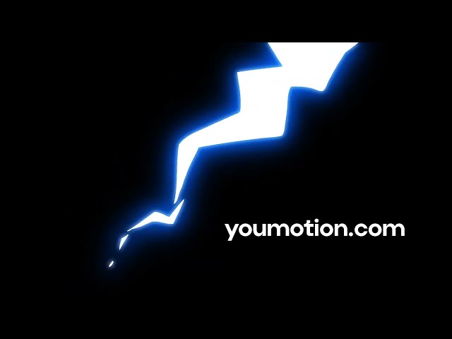 Blue Angular Energy Bolt on Green Screen
