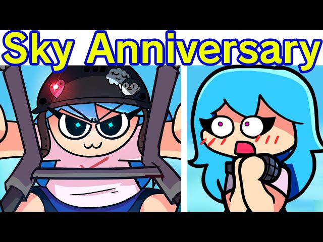 Friday Night Funkin' VS Sky Remanifested, 1 Year Anniversary | Challenge Sky + Ski Bot (FNF Mod )