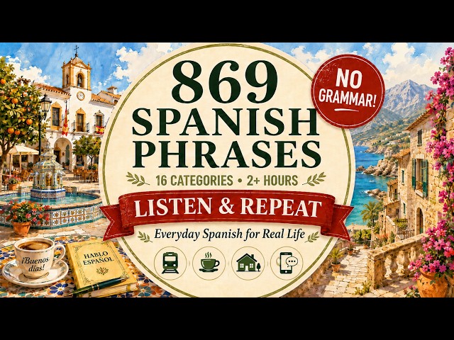 869 Spanish Phrases for Beginners | Listen & Repeat (No Grammar)