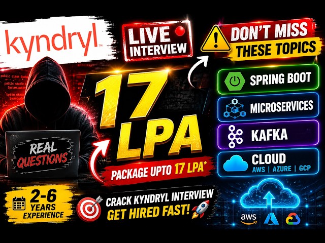 🔔 Kyndryl Java Developer LIVE Interview | Collections | Spring Boot | Microservices | Kafka | Cloud