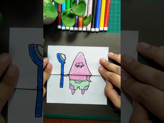Paper Folding Surprise Drawing Idea for kids @ArasEasyArt #diy #papercraft #craft #crafting