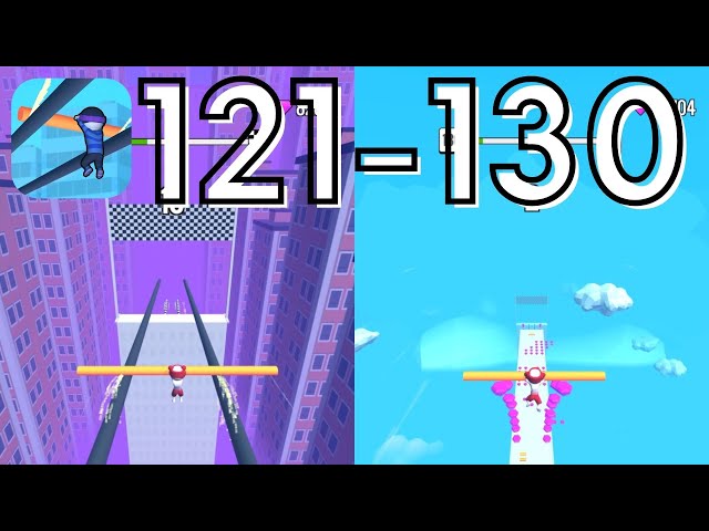 Roof Rails | Levels 121-130 | Gameplay Walkthrough (iOS, Android)