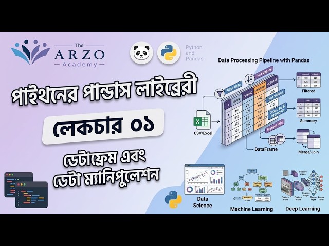 Pandas (Bangla) | Lecture: 01 | Data Science/Machine Learning/AI | The ARZO Academy