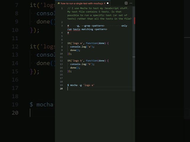 javascript - How to run a single test with Mocha?