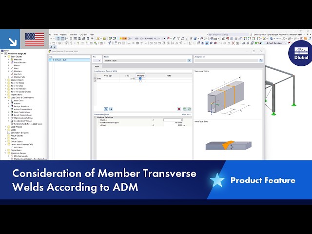 Consideration of Member Transverse Welds According to ADM