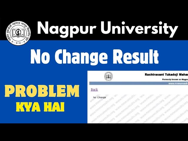 no change result showing problem of rtmnu nagpur university | rtmnu updates