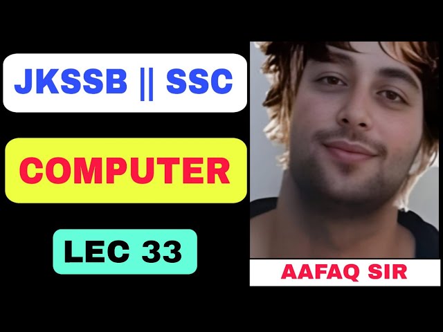 JKSSB (33) COMPLETE LECTURE ON PDF ( PORTABLE DOCUMENT FORMAT) COMPUTER by AAFAQ SIR