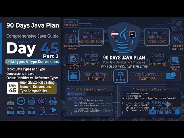 🔥Day 45 Part 2 – 90 Days Plan Java - Data Types & Type Conversions |Type Casting, Boxing & Unboxing🚀