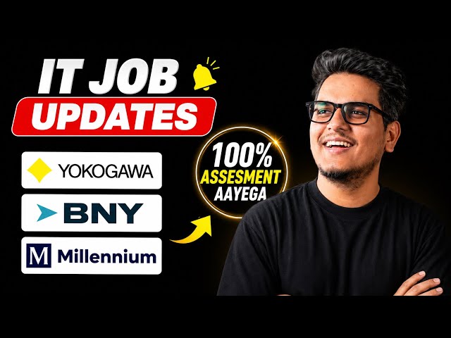 3 Latest IT Jobs 🔥 Yokogawa, BNY & Millennium | Full Stack, Python Jobs | Apply Now