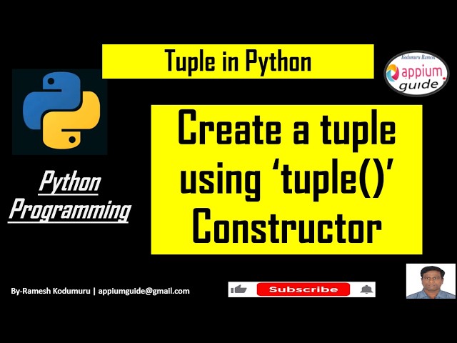 Create a Tuple using ‘tuple()’ Constructor | Python Tutorial for Beginners