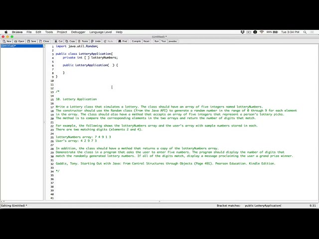 7.10. (Part 1) Lottery Application - Java