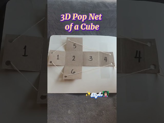 3D Pop Net of a Cube..🎁 #3d #POPNET #cube #SolidFigures #NET