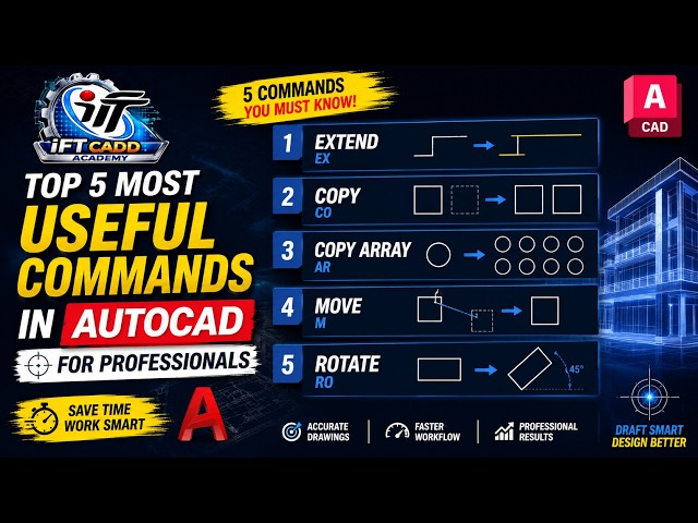 TOP 5 MOST USEFUL AutoCAD COMMANDS FOR PROFESSIONALS
