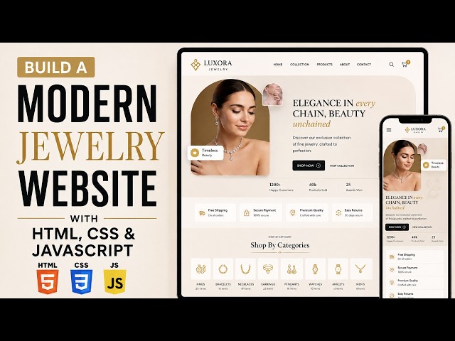 Build A Modern Responsive Jewelry Website With HTML CSS And JavaScript