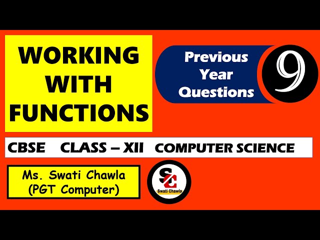 Important Questions of Functions | CBSE Class 12 | Computer Science with Python