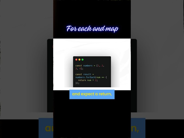 map vs forEach – One Big Difference You Must Know ⚡ #javascript
