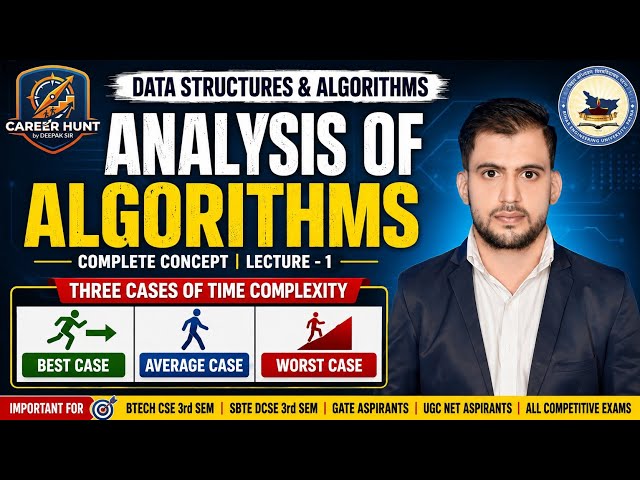 Analysis of Algorithms in DSA 🔥 | 3 Cases of Time Complexity | BTech CSE | GATE #dsa