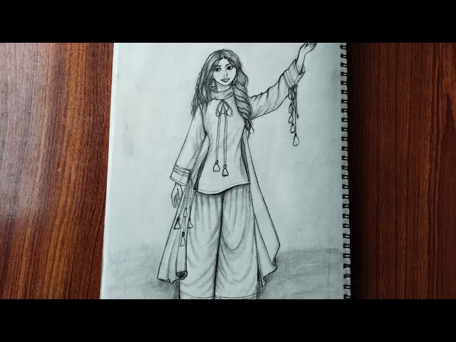 Fashion Girl Sketch Tutorial | Easy Pencil Drawing Step by Step
