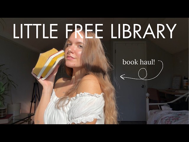 little free library hunting! 𖤓 hauling & unhauling used books