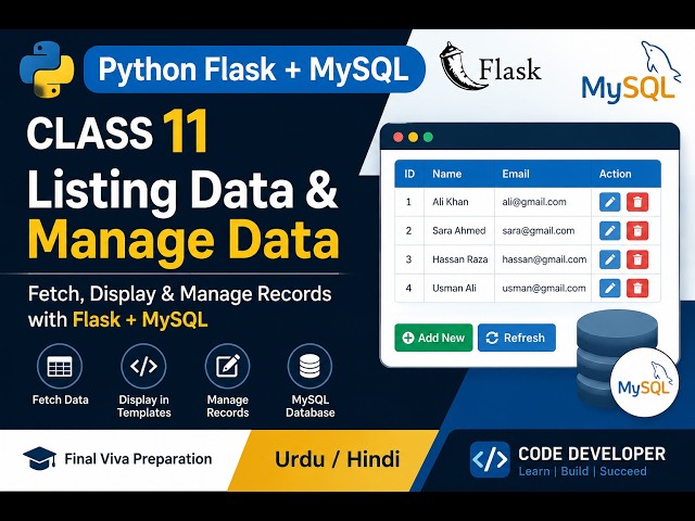 Python Flask MySQL Full Course | CS619 | Class 11 | Search & Display Data | Final Viva Preparation