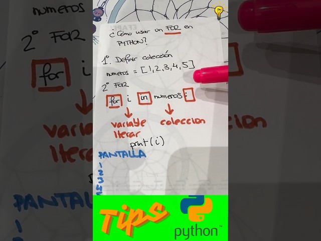 ¿Sabes como usar un FOR en PYTHON? 💻🐍 #python #tutorialpython #aprenderaprogramar