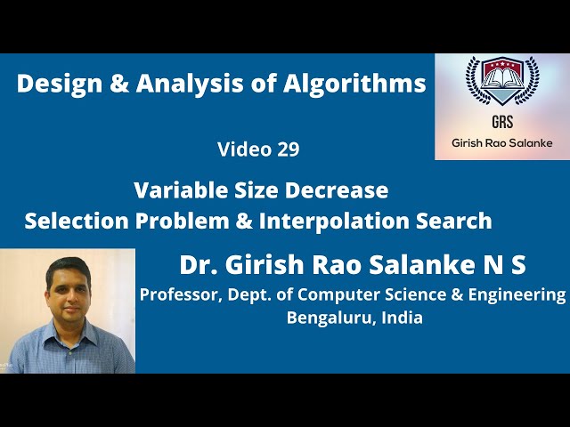 29  Selection Problem & Interpolation Search