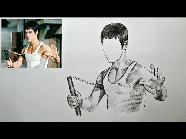 How To Draw Bruce Lee // Step by Step Drawing Bruce Lee
