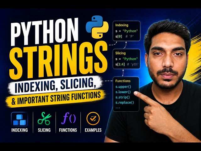 Python Strings Explained: Indexing, Slicing & Built-in Functions | Python for Beginners