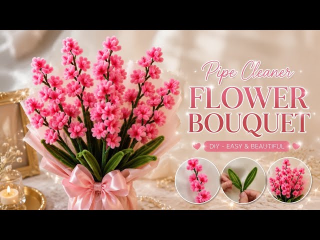 DIY Pipe Cleaner Flowers 🌸 So Cute & Easy! 💕 #diy #viral