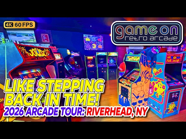 NOSTALGIA OVERLOAD! Game On Retro Arcade (Riverhead NY), 4K arcade tour & full walkthrough, May 2026