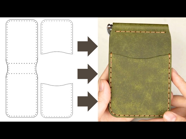How to Make a Leather Money Clip Wallet | Full Handmade Leather Crafting Process
