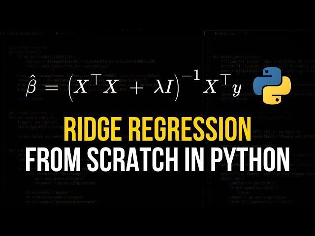 Ridge Regression From Scratch in Python (Mathematical)