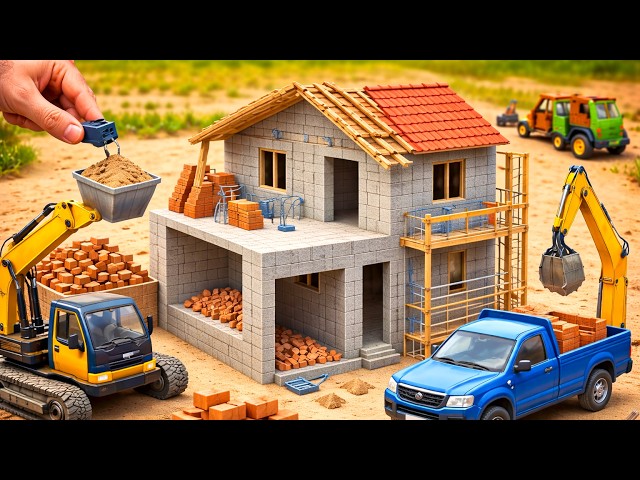 DIY Construction Science Project - Building a Modern Fireproof House With Bricks and Cement