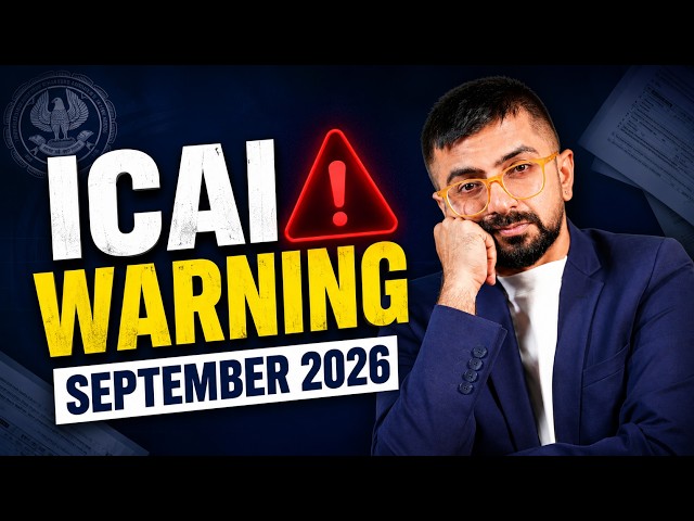 This Could Be ICAI’s Biggest Trap | CA Exams September 2026 | Neeraj Arora