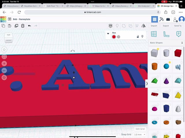 Creating a Nameplate in Tinkercad 2022