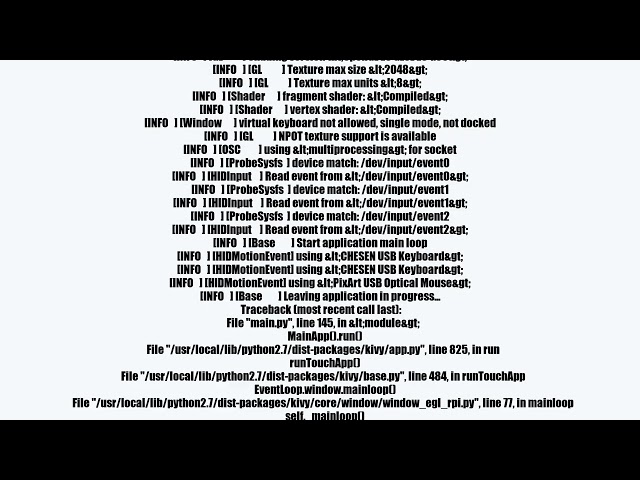 Kivy (Python) program crashing on Raspberry Pi (crashlog)