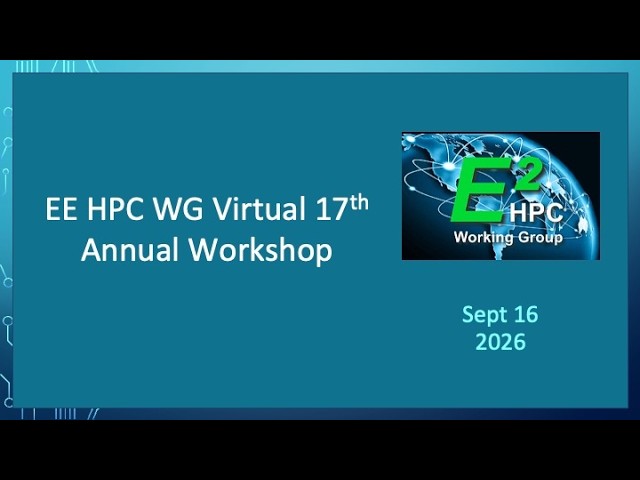 EE HPC WG Workshop 2026- DAY 1