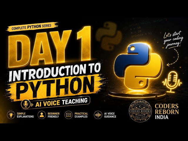 Python Programming From Zero to Pro! 🚀 Day 1 - Absolute Beginners Guide  with AI Voice