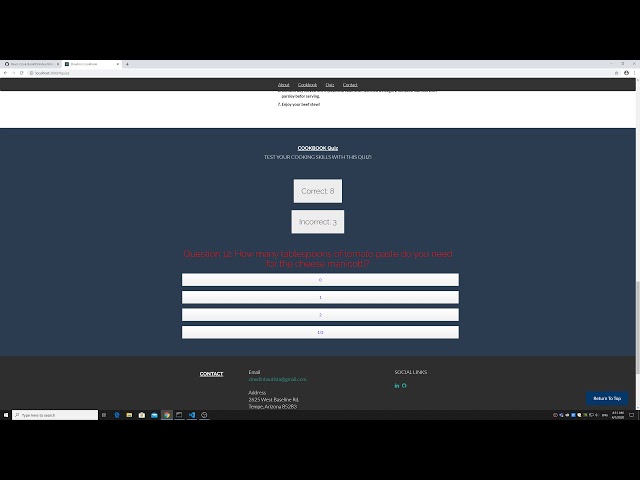 React Cookbook Quiz & Map