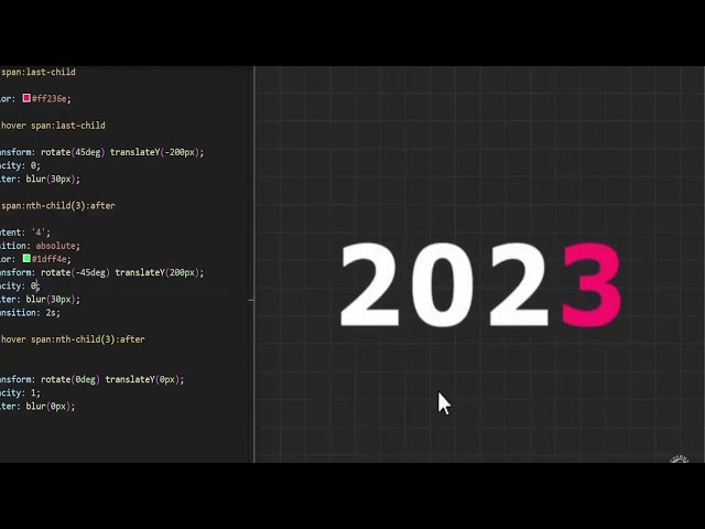 Happy New Year 2024 | Text Animation Effects on Hover | HTML CSS | #html #css