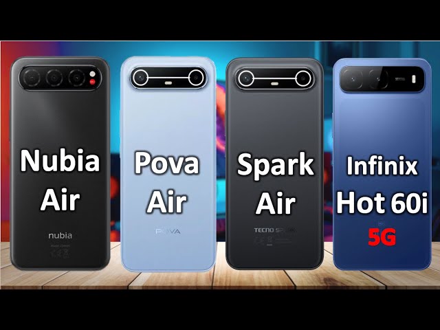 ZTE Nubia Air vs Pova Slim vs Spark Slim vs Hot 60i 5G | 2025 Slim Phone Battle
