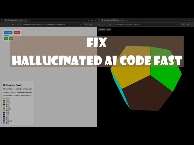 Fix Broken AI Code: 3D Megaminx Optimization with Threejs