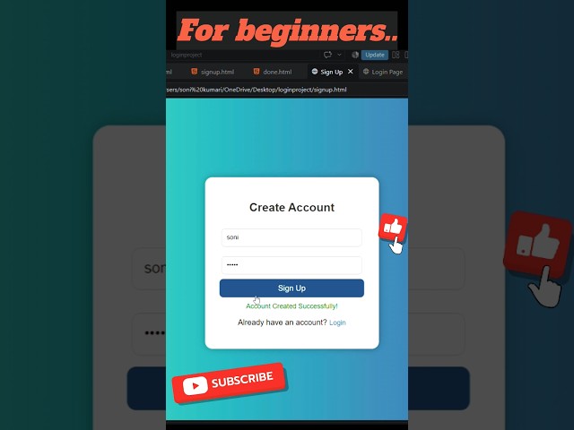 How to Create a Login Page Using HTML & CSS 🔐 | Web Development