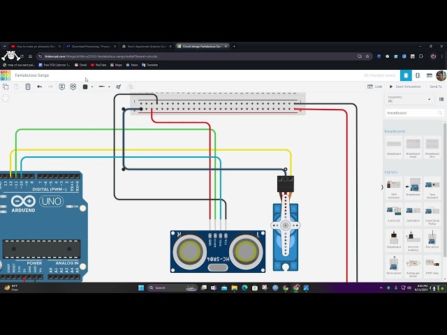 Arduino Radar Simulation using Tinkercad